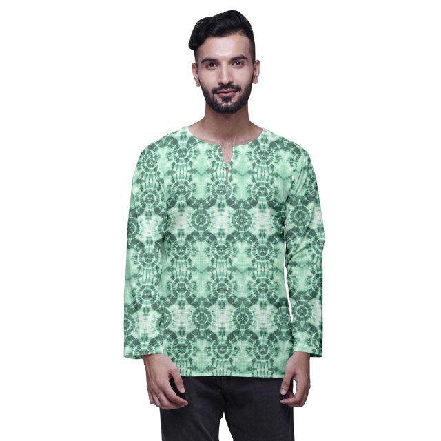 Atasi Traditional Short Kurta For Men Keyhole Neck Casual Cotton SlubShirt
