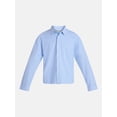 thumbnail image 5 of No Boundaries Boxy Cropped Fit Oxford Shirt with Long Sleeves, Men's XS-5XB, 5 of 5