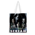 thumbnail image 1 of Scream Movie Bolso de tela con estampado de lienzo para mujer, bolsa de compras reutilizable y estética, con cremallera interior, regalo para mujer,40*40cm., 1 of 6