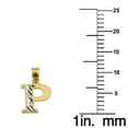 thumbnail image 2 of Genuine 14k Two-tone Gold 0.59" Diamond-cut Initial Letter P Necklace 16", 18", 20", 22" Trendy Charm Initial Necklaces for Women, 2 of 8