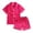Hot Pink, variant on Girls Pajamas Satin Pajama Set Silk Pjs Short Sleeve Sleepwear (White,13-14 Years)