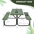 thumbnail image 3 of Gymax Picnic Table Camping Picnic Bench Set Backyard Garden Patio Dining Party Green, 3 of 10