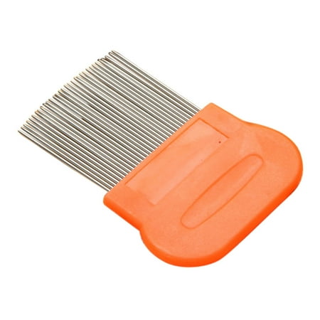 LHWEN Lice Terminator Fine Comb Stainless Steel Hair Removal Long Teeth Anti-Slip Grip Random Color Hair Care Comb for All Hair Types
