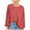 Red, variant on HAiming Women's Oversized Tops Solid Color Round Neck Long Sleeve Pullover Shirts Fall Winter Casual Loose Base Blouse