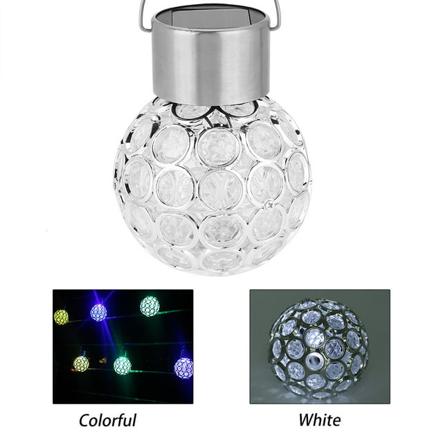 WALFRONT Solar Ball Garden Hang Outdoor Landscape Color Change LED Lamp Walkway Light, LED Lamp Walkway Light, Solar Ball LED Lamp