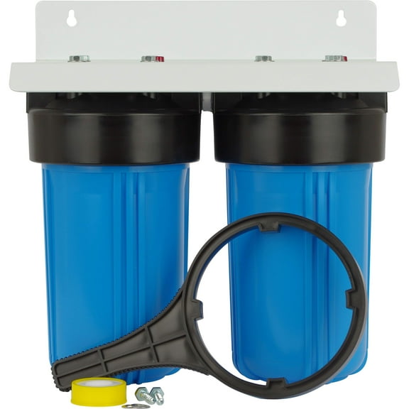SpiroPure 2 Stage Water Filter Housing Twin 10" / 10x4.5 / 10 inch 2 Filter Housing