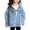 Blue, variant on Grblisyd Girl's Ripped Flap Pocket Button Front Long Sleeve Collared Denim Jacket
