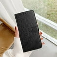 thumbnail image 5 of For Galaxy A25 5G Folio Wallet Case with Wrist Strap, Embossed Sunflower Pattern, Lightweight Protective PU Leather Phone Case with Credit Card/Cash Slots, Magnetic Closure, Black, 5 of 8