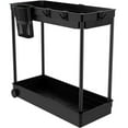 thumbnail image 1 of Under Sink Organizer 2 Tier Cabinet Organizer Rack with 4 Hooks and Hanging Cup Space Saving Storage Shelf Multi-Purpose Under Sink Storage Rack with Wheels for Bathroom Kitchen Counterto, 1 of 6