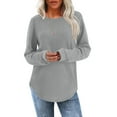 thumbnail image 4 of Long Sleeve Shirts for Women Tunic Tops for Women Loose Fit Dressy Crew Neck Pullover Basic Sweaters for Women, 4 of 5