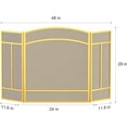 thumbnail image 5 of Fire Beauty Fireplace Screen 3 Panel Wrought Iron 48"(L) x 29"(H) Spark Guard Cover(Golden Dusting), 5 of 18
