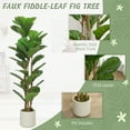 thumbnail image 4 of HOMCOM Faux Fiddle Leaf Fig Tree, 4FT Artificial Tree for Indoor Decor, 4 of 10