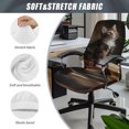 thumbnail image 6 of POLERO Cat Book Pattern Brushed Elastic Fabric Office Rolling Chair Cover with Cozy, Stretch Anti Slip All-in-One Office Chair Cover for Gaming Home, 6 of 7