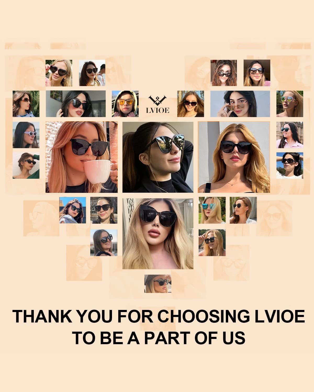 LVIOE Cat Eyes Sunglasses for Women, Polarized Oversized Fashion Vintage Eyewear for Driving Fishing - 99.99% UV Protection