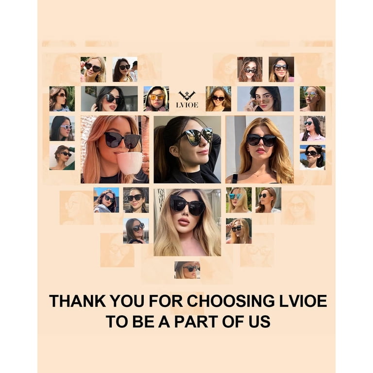 Cat Eyes Sunglasses for Women, Polarized Oversized Fashion Vintage Eyewear LVIOE Cat Eyes Sunglasses for Women, Polarized Oversized  main image 4