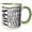Green/White, variant on 3drose, Modern Black and Image of Gold Brush Stroke Fifty Happy Birthday, 11oz Two-tone Yellow Mug