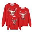 thumbnail image 1 of RXMEKW Chandail de Noël à Capuche pour Femmes Manches Longues Col Rond Haut Imprimé Ensemble Familial Assorti pour Photos de Vacances, 1 of 7