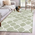 thumbnail image 3 of Rectangle Area Rug 4x6ft,Sage Green Bohemian Geometric Washable Carpet Non-Slip Runner Accent Rugs Indoor Floor Mat for Bedroom Living Room Decor,Abstract Moroccan Pattern, 3 of 9
