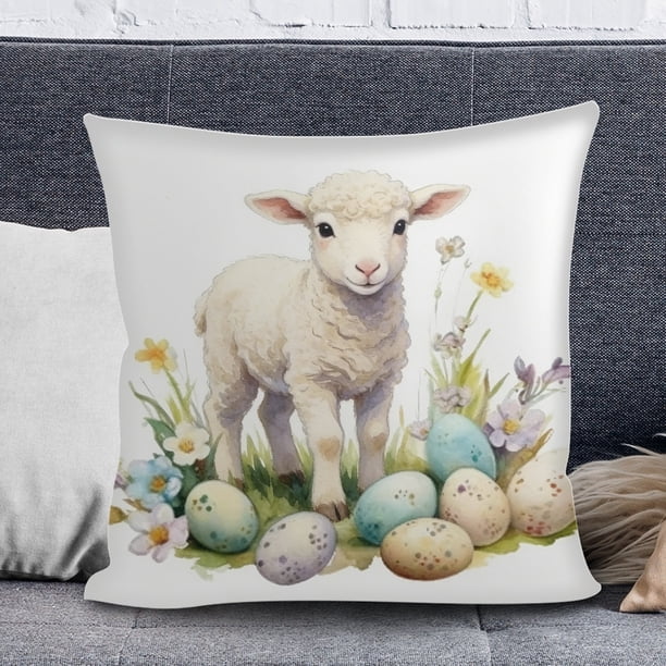 Yhmxh Fundas de cojín decorativas con temática de Pascua, ideales para dibujar, decoración navideña, un regalo para niños.