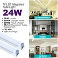 thumbnail image 2 of JLLED 6Pack 4FT LED Shop Light 24W 4 Foot T8 Integrated Tube Light 6000K Daylight White with ON/Off Switch Cable for Household, Garage and Under Cabinet Lighting (Milky Cover), 2 of 5