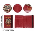 thumbnail image 6 of Passport Holder for Travel, RFID Blocking Passport Cover with 3D Metal Badge, PU Leather Passport Wallet for Women Men, Travel Documents Organizer, 5.8" x 2.1", Pink, 6 of 8