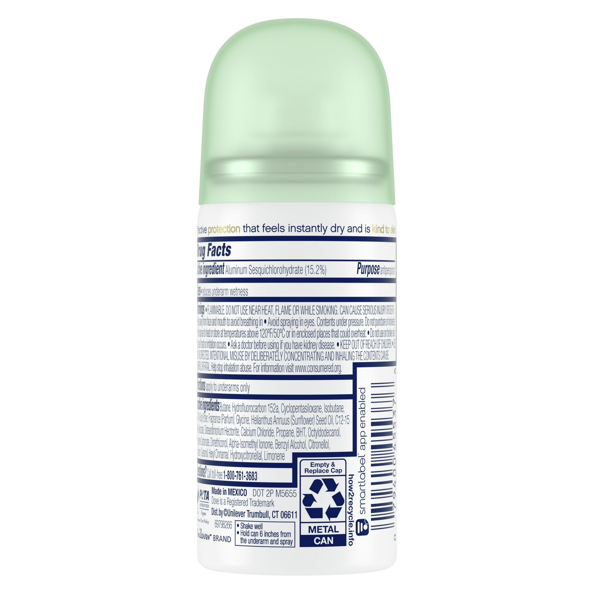 Dove Antiperspirant Deodorant Dry Spray, Go Fresh Cool Essentials Travel Size, 1 Ounce (Pack of 6)