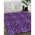 thumbnail image 3 of Ahgly Company Tapis d'Intérieur Rond Lavable en Machine Transitionnel Violet, 5 Pieds Rond, 3 of 7