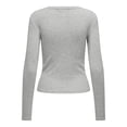thumbnail image 3 of ONLY Camiseta de manga larga para mujer paquete de 3 - ONLRILEY O-NECK TOP, manga larga, cuello redondo, algodón elástico Gris XL (X-Large), 3 of 6