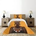 thumbnail image 4 of Ambesonne African Quilted Bedspread Set 2 Pcs, Long Neck Folk, Twin Size, Multicolor, 4 of 5