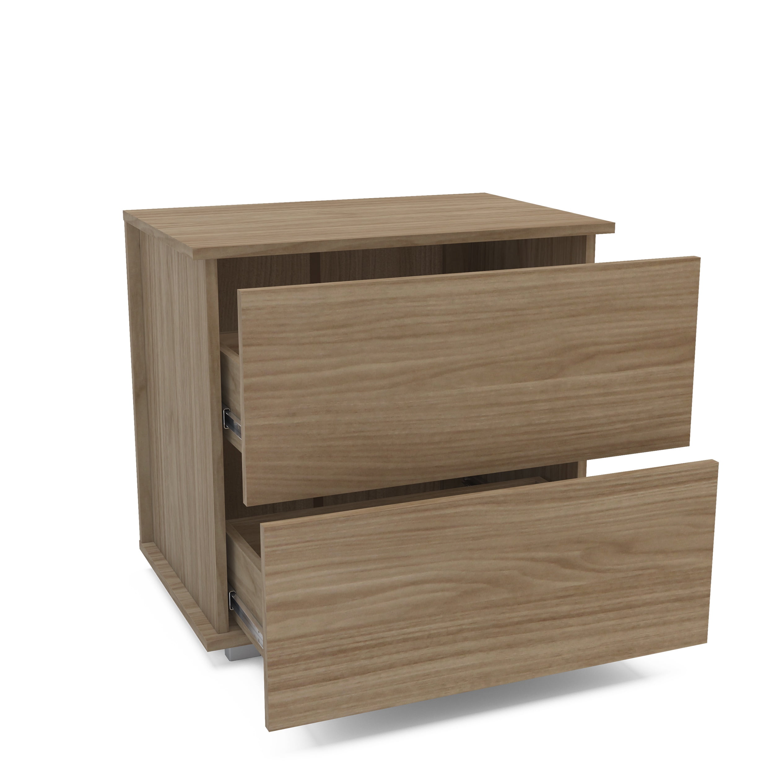 Polifurniture Madison Modern 2 Drawer Nightstand, Light Oak