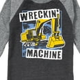 thumbnail image 3 of Instant Message - Wreckin Machine Excavator - Toddler & Youth Raglan Graphic T-Shirt, 3 of 7