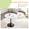 thumbnail image 4 of CQSXDA Round Dining Table 31.5 Inch Circle Tulip Table With Thickened Top & Metal Base Mid Century Modern Bistro Tab，Black White, 4 of 11