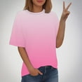 thumbnail image 2 of Timegard Plus Size Tops for Women Gradient Color Short Sleeve Round Neck Blouses Casual Comfy T Shirts, 2 of 5