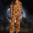 thumbnail image 2 of Pajamas For Women Set Halloween Silk Satshort Sleeve Button Up Top Shorts Comfortable Fall Winter Sleepwear Loungewear Nightwear Nightclothes Homewear, 2 of 7