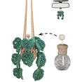 thumbnail image 1 of WJCA 12ml Cute Crochet Monstera Diffuser – Green Refillable Car Mirror/Home Decor Accessory, 1 of 6