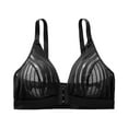 thumbnail image 5 of Fiaer Front Closure Bra for Women Seamless Lace Adjustable Stripe Fashion Wireless Underwear Easy on & off Invisible Comfort Black M, 5 of 9