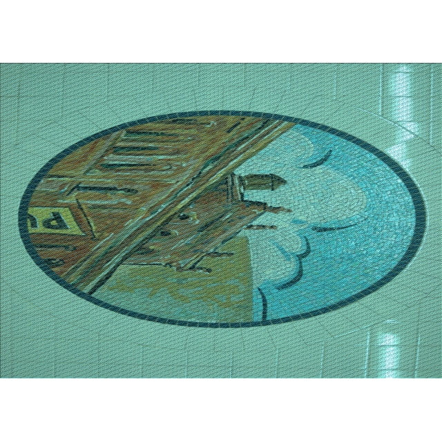 Ahgly Company Tapis d'Intérieur Lavables en Machine Rectangle Transitionnel Vert Turquoise, 2' x 3'