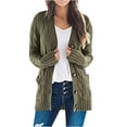 thumbnail image 1 of Cardigan Sweaters for Women Womens Long Sleeve Cable Knit Cardigan Sweaters Open Front Solid Fall Outwear with Pockets, 1 of 9