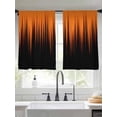 thumbnail image 2 of Burnt Orange Black Ombre Sheer Curtains 54 Inch Length 2 Panels Set Window Treatments, Modern Abstract Striped Gradient Rod Pocket Semi Curtains for Living Room/Bedroom/Kitchen Décor, 104"W x 54"L, 2 of 7