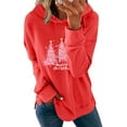 thumbnail image 6 of lulshou Hoodies for Women Christmas Print Sweatshirt Festive Holiday Long Sleeve Pullover for Family Gathering, Red, M, 6 of 6