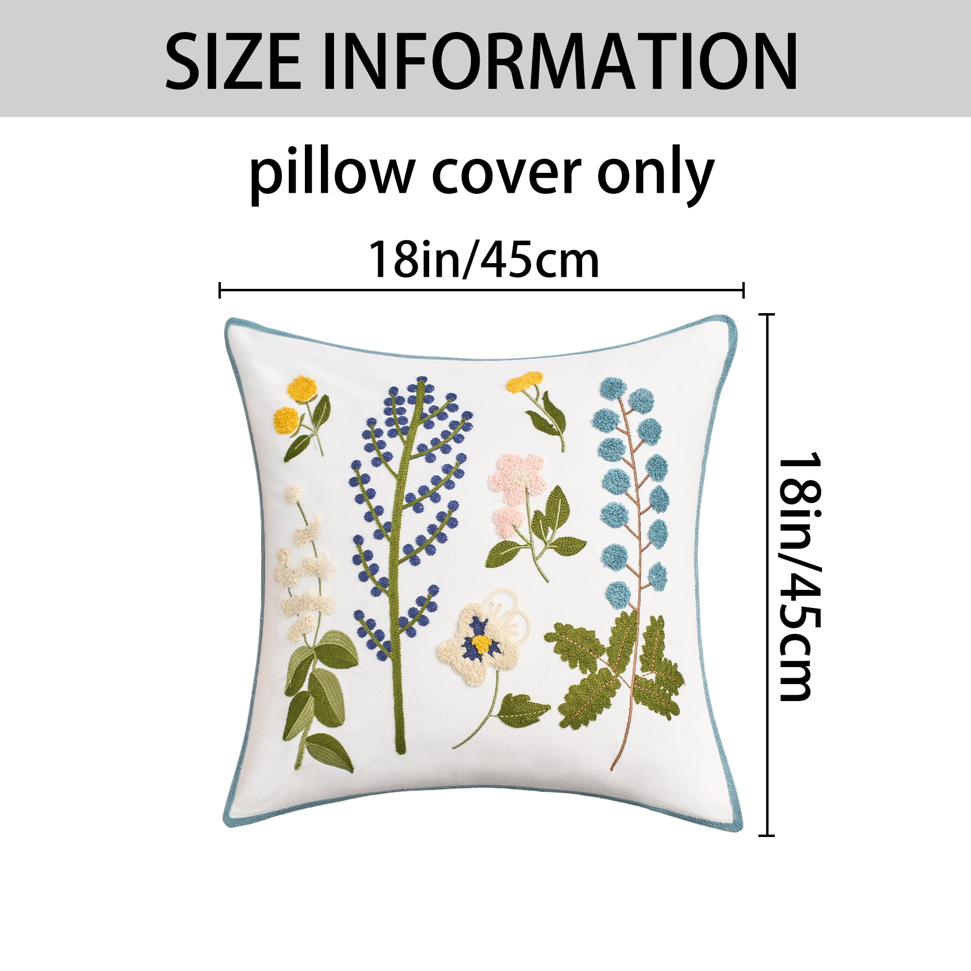 Unique Bargains Square Throw Pillow Covers Pack of 2 Multicolor Pattern 3 18" x 18"