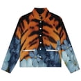 thumbnail image 4 of Jackets for Women Winter Coat Jackets Flannel Stand Collar Jacket(Tiger Blue Flowers Bloom,Size:S-4XL), 4 of 7