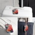 thumbnail image 6 of Square PU Leather 2 Pack Travel Tag - Bag Tag - Suitcase Tag with Privacy Cover and Stainless Steel Ring - Suitable for Travel, Backpack, and Handbag Coral, 6 of 7