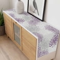 thumbnail image 4 of Purple White Table Runner - 120 Inch Long, Kitchen Dining Table Runner Dresser Scarves, Abstract Grey Chrysanthemum Flower Floral Farmhouse Decor for Coffee Tables Wedding Party Banquet, 4 of 8