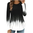 thumbnail image 2 of Long Sleeve Shirts for Women Round Neck Printed/Tie-Dye Tops Loose Fit Tunic Tops Casual Comfy Fall Fashion Blouses, 2 of 8