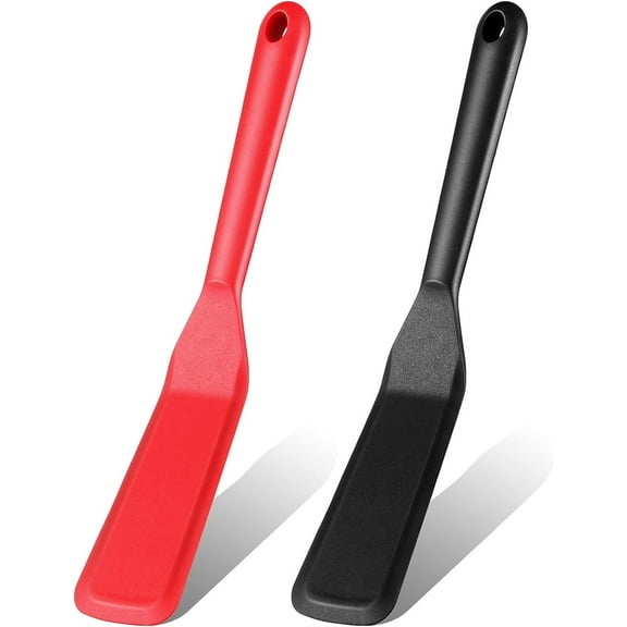 NOGIS 2 Pcs Silicone Thin Spatula Omelet Spatula Turner Long Crepe Spatula Heat Resistant Cooking Spatula Non Stick Pancake Spatula for Cooking Egg Burgers Pizza Pancake Steak Omelet