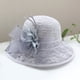 thumbnail image 2 of Sombrero de sol de encaje y malla con flores para mujer: ala ancha plegable, protección UV para la playa, la jardinería y los viajes, 2 of 4