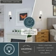 thumbnail image 3 of Camden 1 Light Matte Black Wall Sconce Fixture White Linen Fabric Shade, LED Compatible, 3 of 12