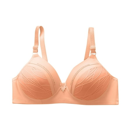 

JGGSPWM Woman s Comfortable Lace Breathable Bra Underwear No Rims Khaki S