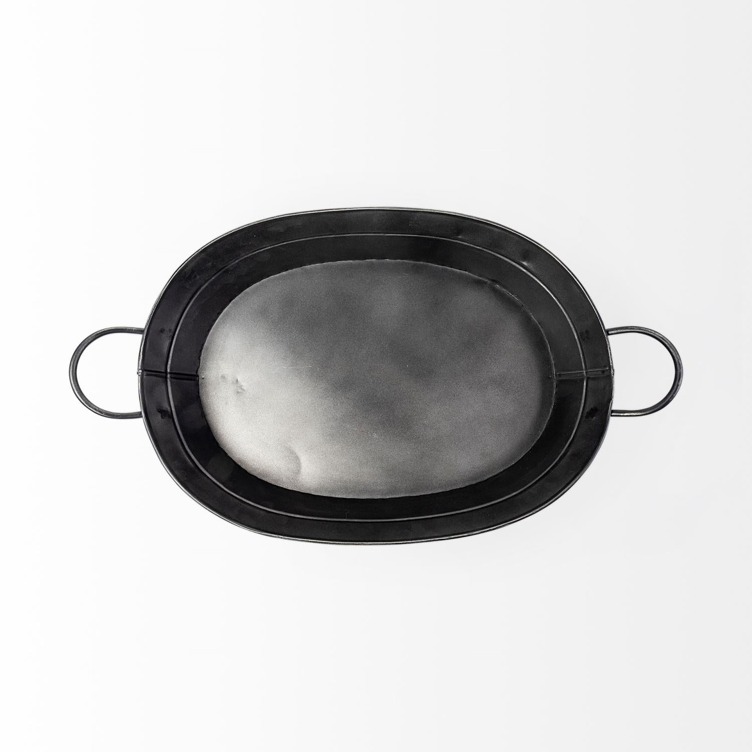 Mercana Reno 20L x 14W Black Metal Vintage Inspired Basket